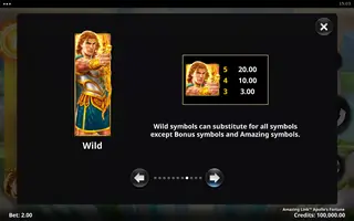 Amazing Link Apollo’s Fortune – Paytable