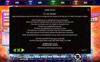 Sugar Rush – Oranje Jackpot – Game rules