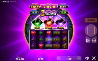 3 SuperPower Diamonds – Winning spin