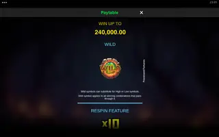 Possessed Fortunes – Paytable