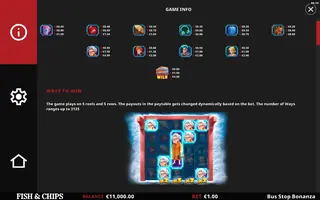 Bus Stop Bonanza – Paytable