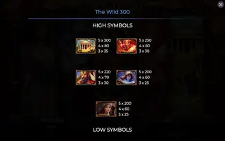 The Wild 300 – Paytable