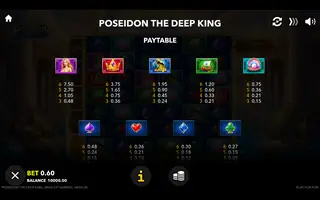 Poseidon The Deep King – Paytable