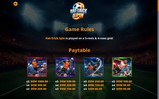 Hat-Trick Spin – Paytable