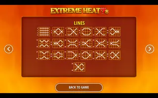 Extreme Heat 7s – Paytable