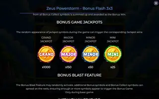 Zeus Powerstorm – Bonus Flash 3×3 – Paytable