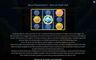 Zeus Powerstorm – Bonus Flash 3×3 – Game rules