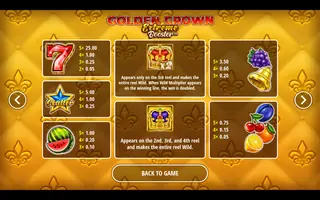 Golden Crown Extreme Booster – Paytable