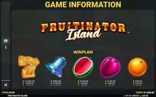 Fruitinator Island – Paytable