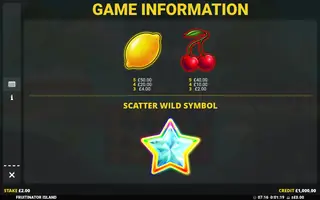 Fruitinator Island – Paytable