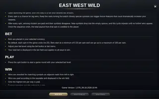 East West Wilds – Game rules