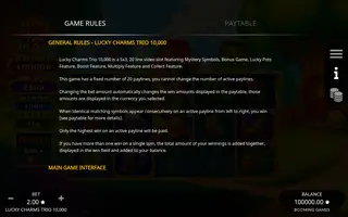 Lucky Charms Trio 10,000 – Game rules