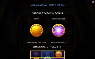 Mega Mummy – Hold & Hit 3×3 – Game rules