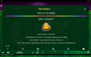 12 Pots of Gold Drums King Millions – Paytable