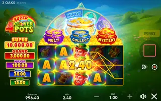 4 Super Clover Pots – Winning spin
