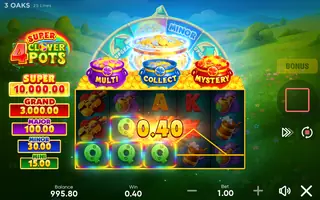 4 Super Clover Pots – Winning spin