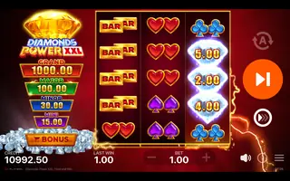 Diamonds Power XXL Hold and Win – Feature in play