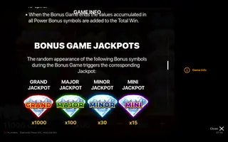 Diamonds Power XXL Hold and Win – Paytable