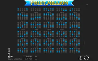 Fruit Million – Paytable