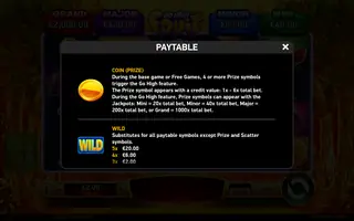 Go High Fruit – Paytable
