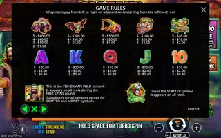 Big Bass Halloween Splash 1000 – Paytable