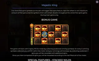 Majestic King – Game rules