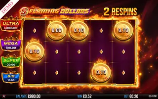 5 Flaming Dollars – Bonus round