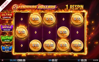 5 Flaming Dollars – Bonus round