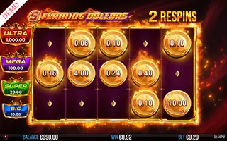 5 Flaming Dollars – Bonus round