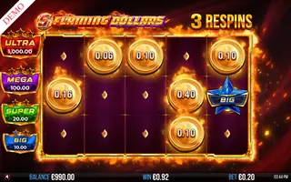5 Flaming Dollars – Bonus round