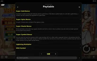Zeus Hyper Frames – Game rules
