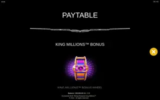 Enchanted Wolf Rising Rewards King Millions – Paytable