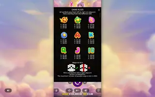 Starlight Wins – Paytable
