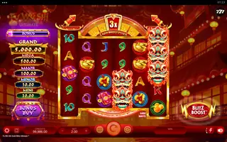 Fu Wǔ Shī Gold Blitz Ultimate – Feature in play