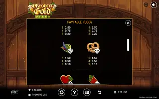 Oktobeer Gold Dice – Paytable