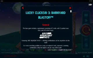 Lucky Clucks 3: Barnyard Blastoff – Game rules