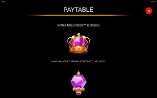Blazing Bison Gold Blitz King Millions – Paytable