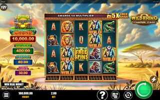 Wild Rhino Stampede Stacks – Feature in play