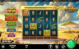 Wild Rhino Stampede Stacks – Feature in play