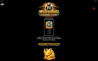 Wild Rhino Stampede Stacks – Game rules