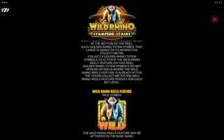 Wild Rhino Stampede Stacks – Game rules