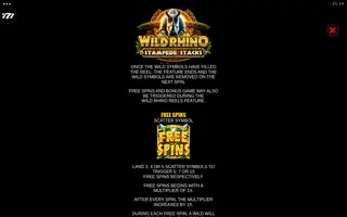 Wild Rhino Stampede Stacks – Game rules