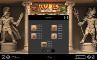 Rudis – Paytable