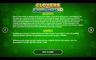 Clovers and Diamonds 40 – Game rules