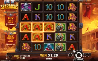 Eye of Spartacus – Winning spin