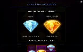 Crown Strike – Hold & Hit 3×3 – Paytable