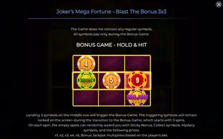 Joker’s Mega Fortune – Blast The Bonus 3×3 – Game rules