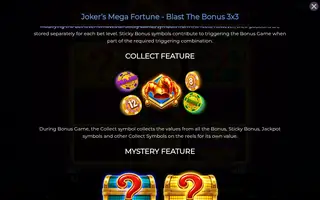 Joker’s Mega Fortune – Blast The Bonus 3×3 – Game rules