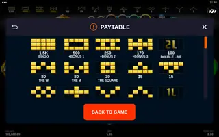 Super Showball Mystery Link&Win – Paytable
