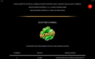 Fishin’ Pots of Gold: Gold Blitz King Millions – Paytable